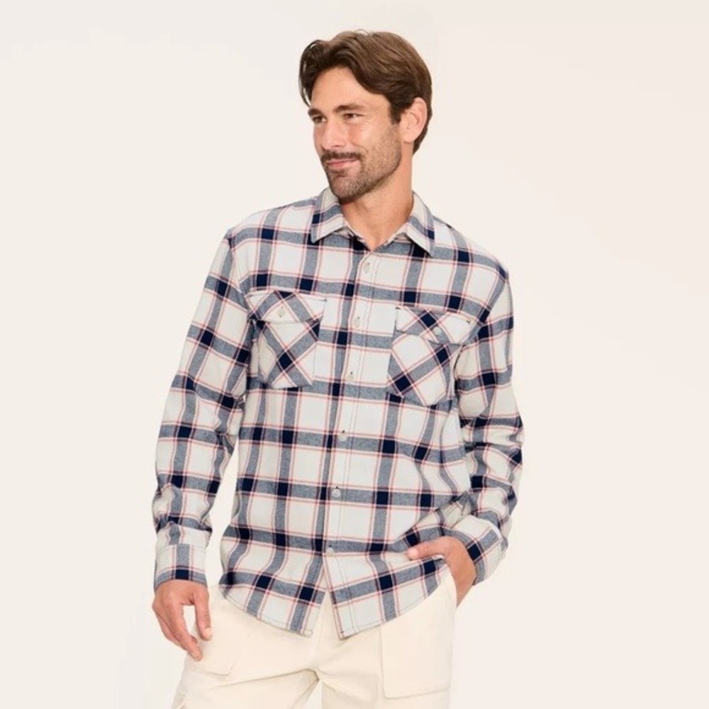 Woolrich x Target Men's M Medium Long Sleeve Plaid Flannel Button-Down Shirt NWT